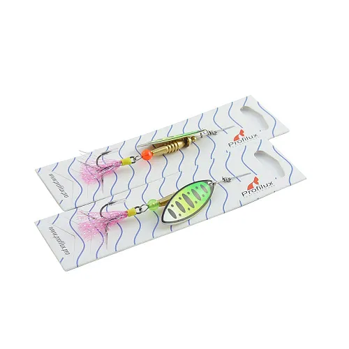 Блесна вращающаяся Profilux Лонги 12гр цв. 010 перламутр-желтый-салатовый (5 шт в упак.)