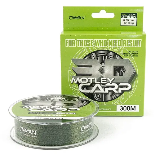 Леска Caiman Motley Carp 300м 3D Camo Green 0,35 мм (6шт в упак)