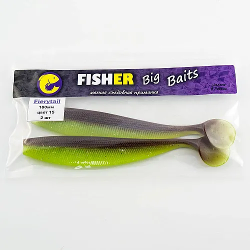 Виброхвост FISHER BAITS Fierytail 180мм цвет 15 (уп. 2шт)