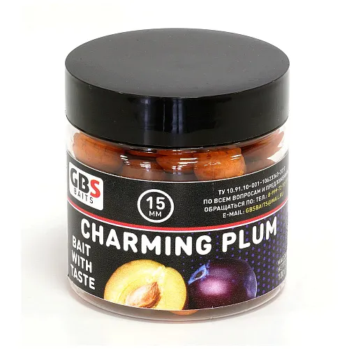 Бойлы GBS Baits тонущие насадочные 15мм 100гр Charming Plum (5шт в упак)