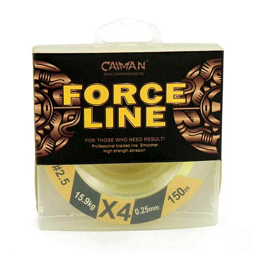 Шнур Caiman Force Line 150м 0,25мм #2.5 жёлтый
