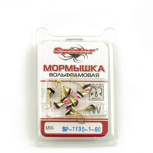 Мормышка вольфрамовая Spider капля с ушком гальваника с покраской 3 мм 0,42 гр 1-Go