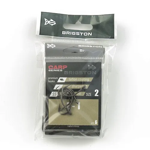 Крючок Brigston L-1Teflon № 2 ( уп. 6 шт.)