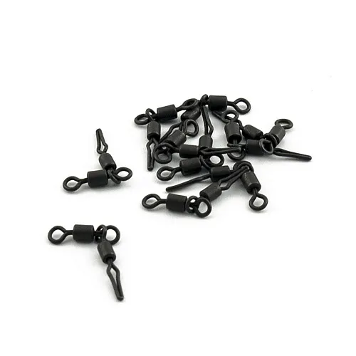 Вертлюг двойной составной с клипсой Caiman 216044 Black mat 7x8 10шт/уп 