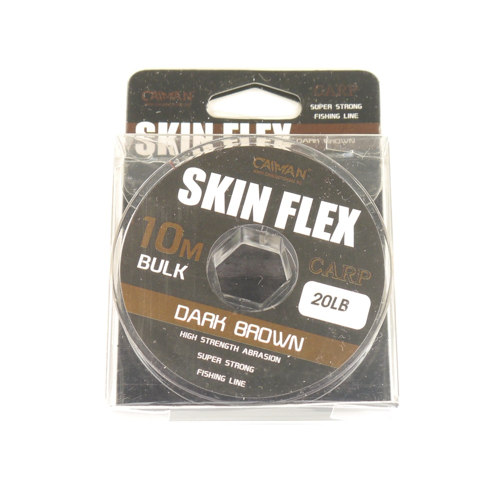 фотография товара Поводковый материал Caiman Skin Flex в оплетке Brown 10m 20lbs 205859 интернет-магазина Caimanfishing