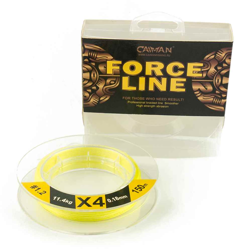 фотография товара Шнур Caiman Force Line 150м 0,18мм #1.2 жёлтый интернет-магазина Caimanfishing