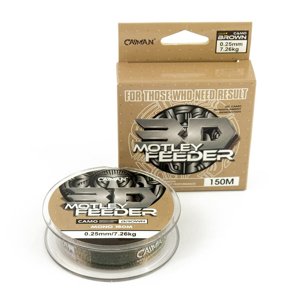 фотография товара Леска Caiman Motley Feeder 150м 3D Camo Brown 0,25 мм интернет-магазина Caimanfishing