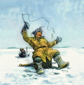 Советские открытки о рыбалке
